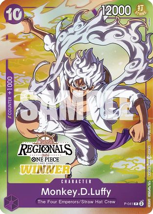 Monkey.D.Luffy (041) (Online Regional 2024 Vol. 2) [Winner] (P-041) [One Piece Promotion Cards] Foil One Piece Single Bandai