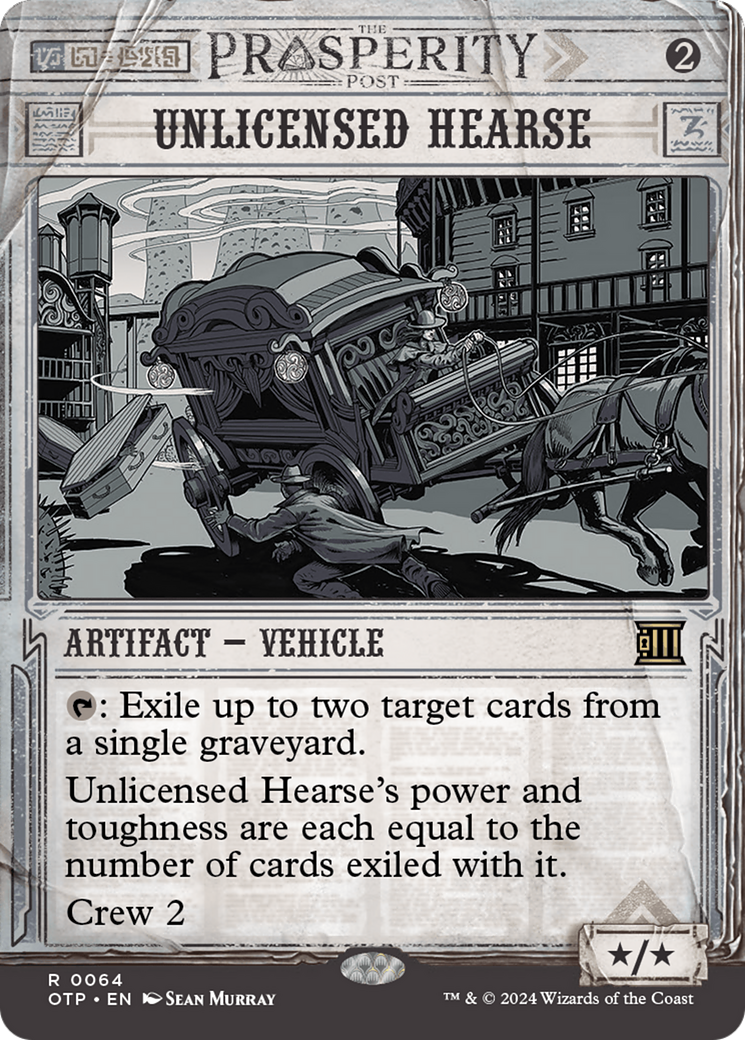 Unlicensed Hearse (OTP-064) [Breaking News] (Showcase) (Borderless) MTG Single Wizards of the Coast