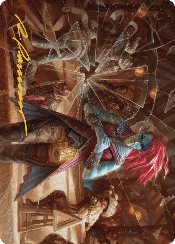 Obeka, Splitter of Seconds Art Card (Gold-Stamped Signature) [Art Series] Outlaws of Thunder Junction MTG Single Magic: The Gathering