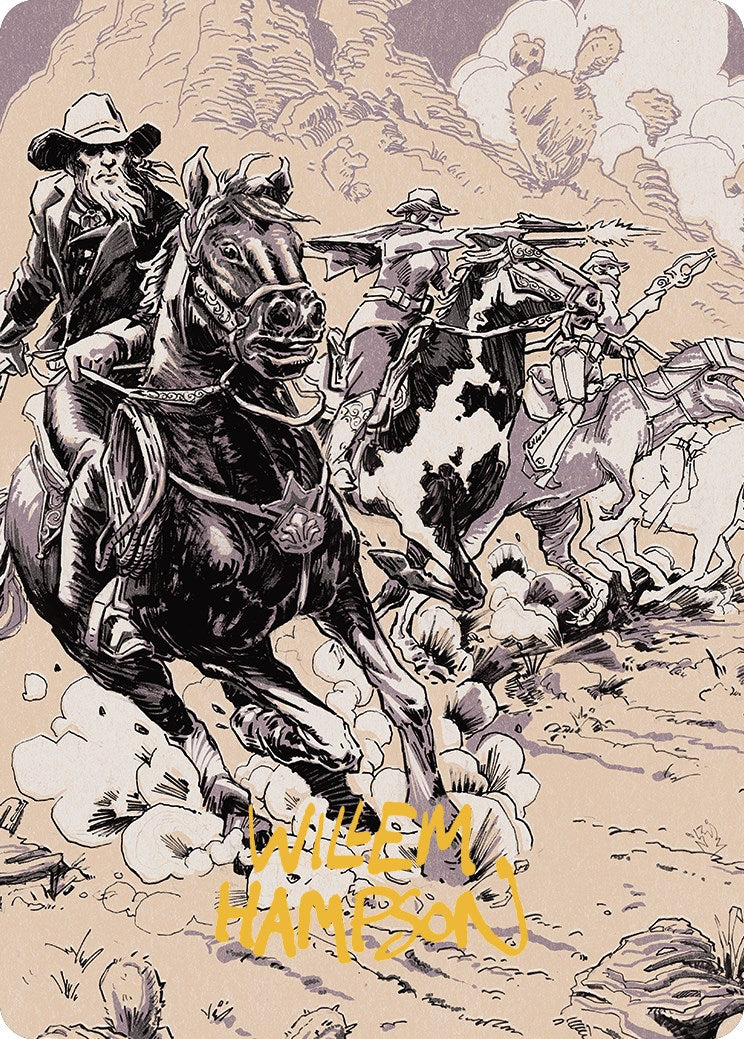 Overwhelming Forces Art Card (Gold-Stamped Signature) [Art Series] Outlaws of Thunder Junction MTG Single Magic: The Gathering