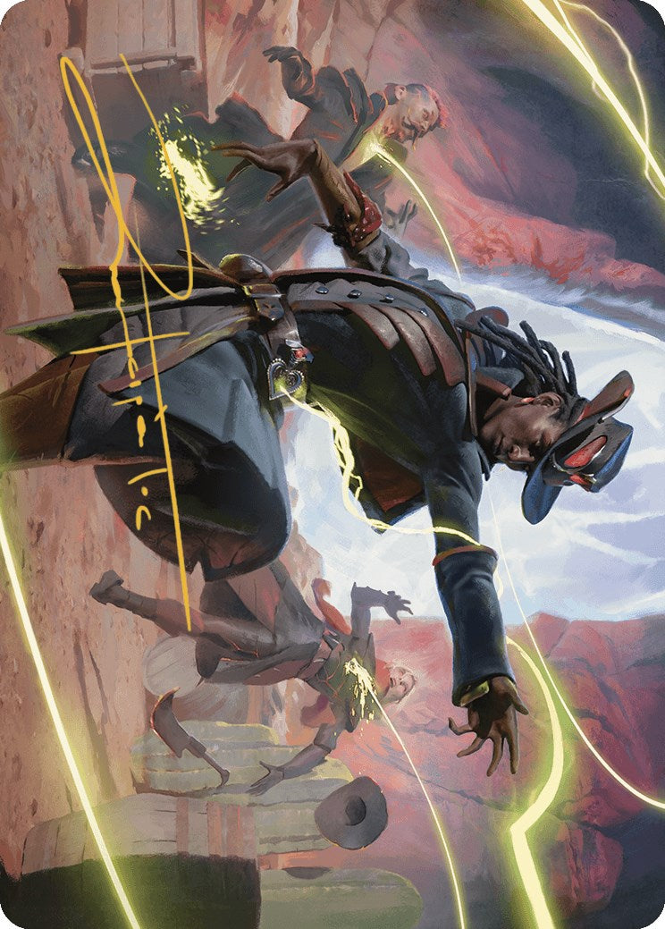Lilah, Undefeated Slickshot Art Card (Gold-Stamped Signature) [Art Series] Outlaws of Thunder Junction MTG Single Magic: The Gathering