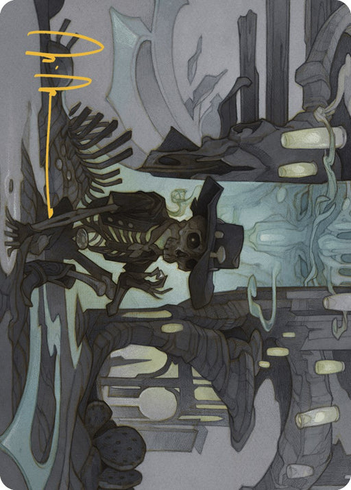 Tinybones Joins Up Art Card (Gold-Stamped Signature) [Art Series] Outlaws of Thunder Junction MTG Single Magic: The Gathering
