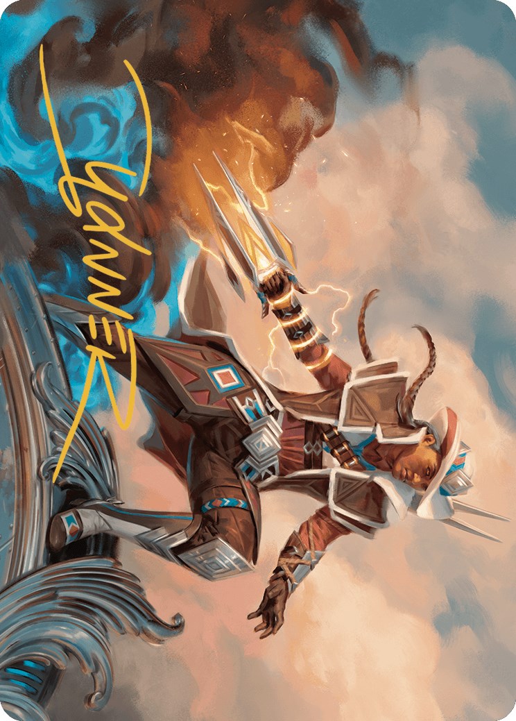 Annie Flash, the Veteran Art Card (Gold-Stamped Signature) [Art Series] Outlaws of Thunder Junction MTG Single Magic: The Gathering