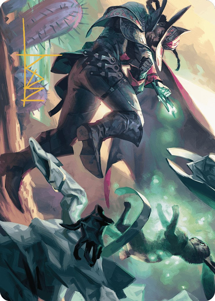 Metamorphic Blast Art Card (Gold-Stamped Signature) [Art Series] Outlaws of Thunder Junction MTG Single Magic: The Gathering