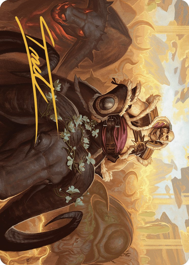 Bruse Tarl, Roving Rancher Art Card (Gold-Stamped Signature) [Art Series] Outlaws of Thunder Junction MTG Single Magic: The Gathering