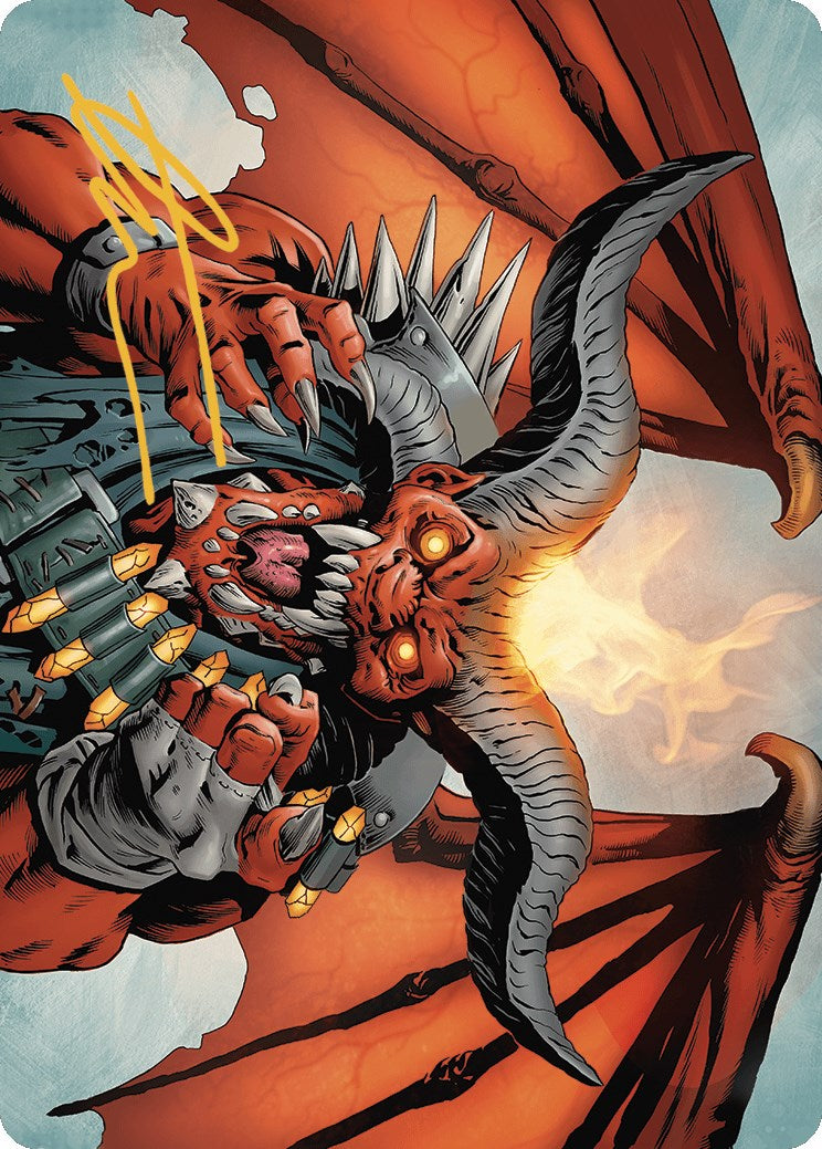 Rakdos, the Muscle Art Card (Gold-Stamped Signature) [Art Series] Outlaws of Thunder Junction MTG Single Magic: The Gathering