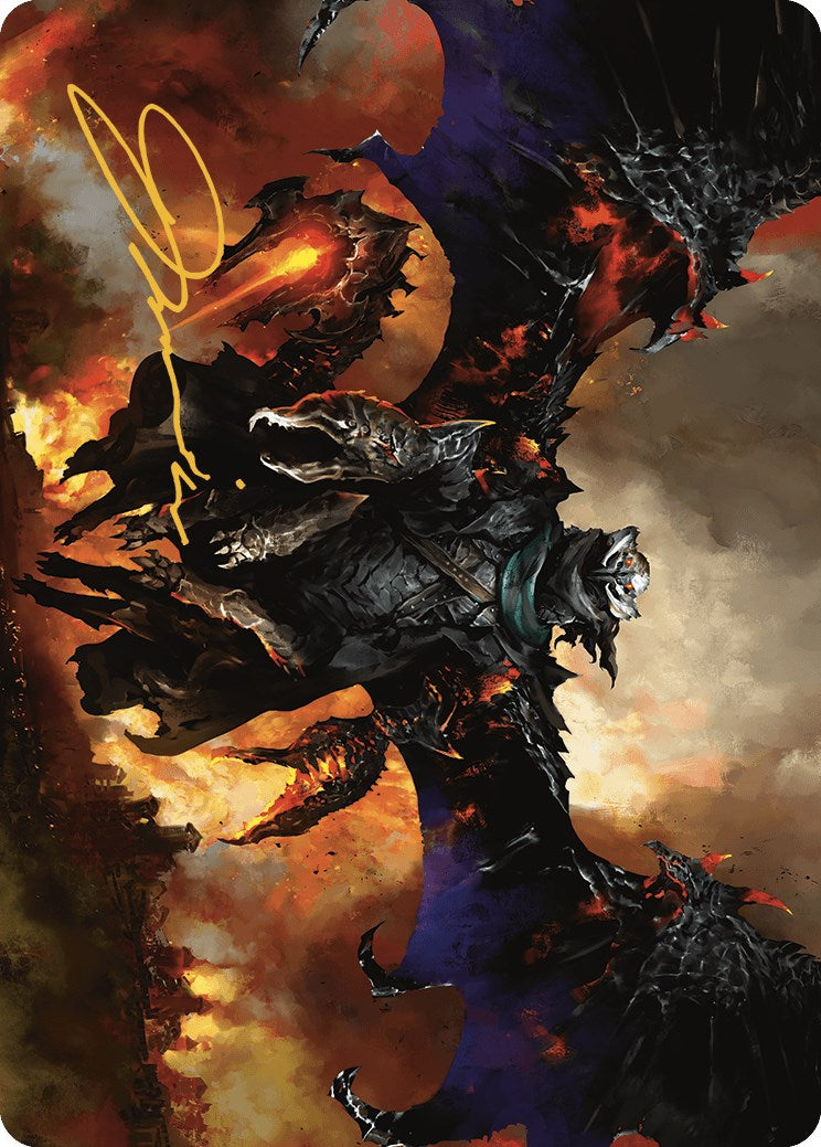 Akul the Unrepentant Art Card (Gold-Stamped Signature) [Art Series] Outlaws of Thunder Junction MTG Single Magic: The Gathering