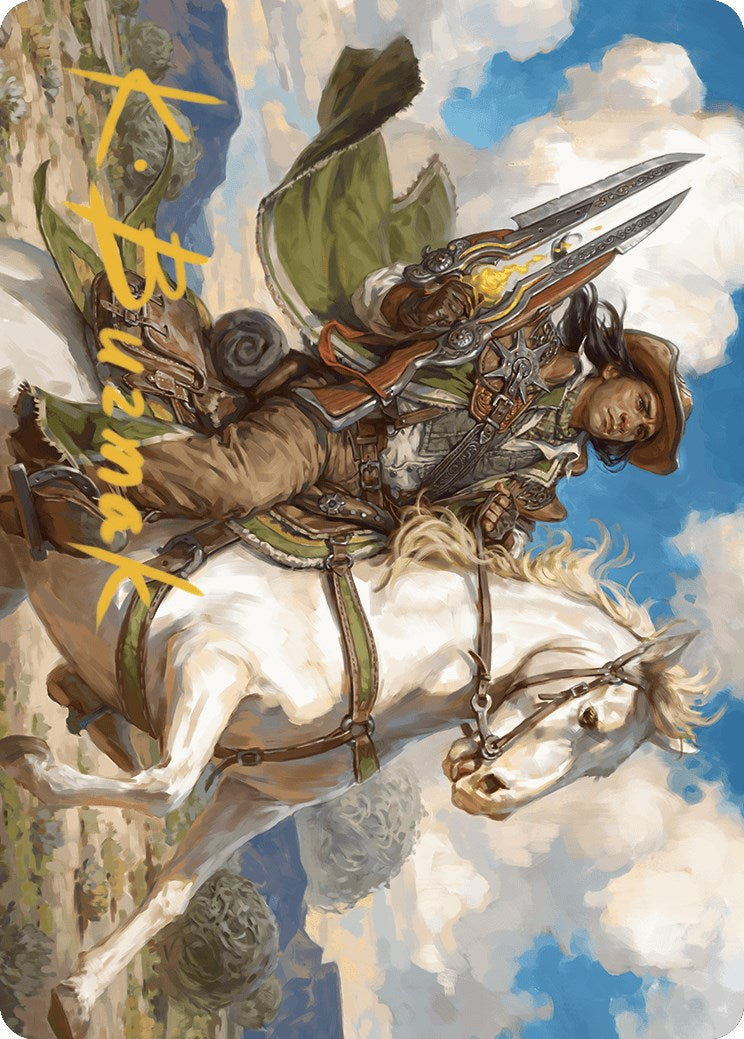 Wylie Duke, Atiin Hero Art Card (Gold-Stamped Signature) [Art Series] Outlaws of Thunder Junction MTG Single Magic: The Gathering