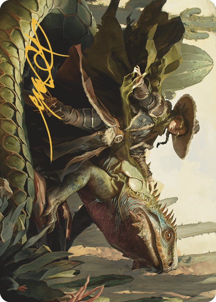 Outcaster Trailblazer Art Card (Gold-Stamped Signature) [Art Series] Outlaws of Thunder Junction MTG Single Magic: The Gathering