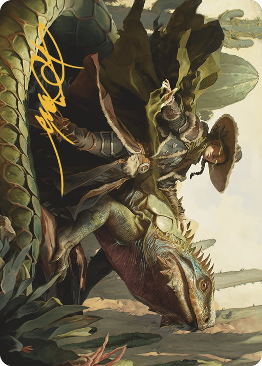 Outcaster Trailblazer Art Card (Gold-Stamped Signature) [Art Series] Outlaws of Thunder Junction MTG Single Magic: The Gathering