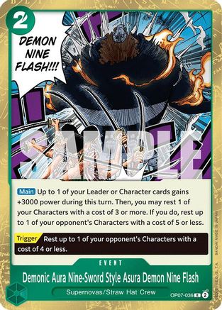 Demonic Aura Nine-Sword Style Asura Demon Nine Flash (OP07-036) [500 Years in the Future] Foil One Piece Single Bandai