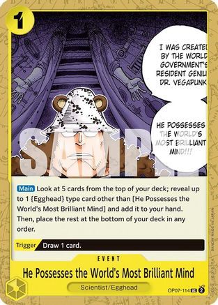 He Possesses the World's Most Brilliant Mind (OP07-114) [500 Years in the Future] One Piece Single Bandai