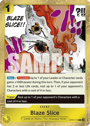 Blaze Slice (OP07-116) [500 Years in the Future] Foil One Piece Single Bandai