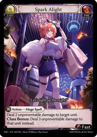 Spark Alight (004) [Promotional Cards] Grand Archive Single Weebs of the Shore
