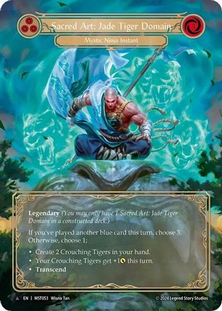 Sacred Art: Jade Tiger Domain (Marvel) [MST053] (Part the Mistveil)  Cold Foil Flesh And Blood Single Flesh And Blood   