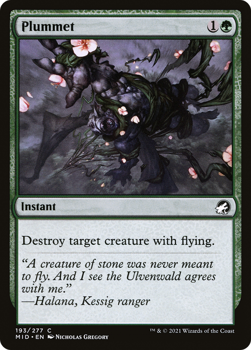 Plummet (MID-193) [Innistrad: Midnight Hunt] MTG Single Wizards of the Coast