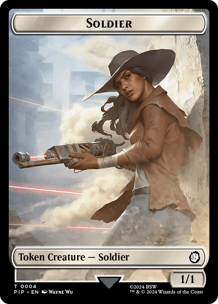 Treasure (0018) // Soldier (0004) Double-Sided Token [Tokens] Fallout Tokens MTG Single Magic: The Gathering