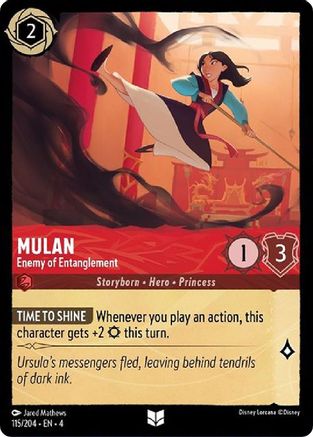 Mulan - Enemy of Entanglement (115/204) [Ursulas Return] Cold Foil Lorcana Single Disney
