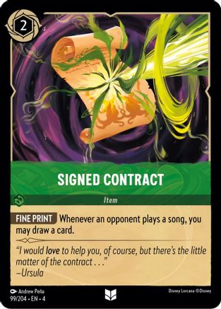 Signed Contract (99/204) [Ursulas Return] Cold Foil Lorcana Single Disney