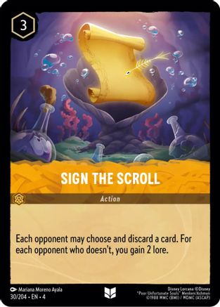 Sign the Scroll (30/204) [Ursulas Return] Cold Foil Lorcana Single Disney