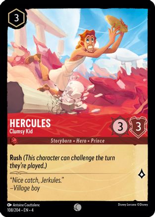 Hercules - Clumsy Kid (108/204) [Ursulas Return] Lorcana Single Disney