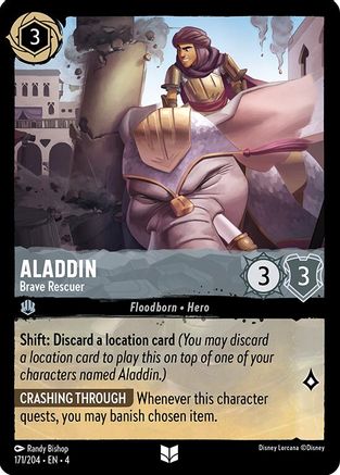 Aladdin - Brave Rescuer (171/204) [Ursulas Return] Cold Foil Lorcana Single Disney