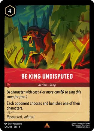 Be King Undisputed (129/204) [Ursulas Return] Cold Foil Lorcana Single Disney