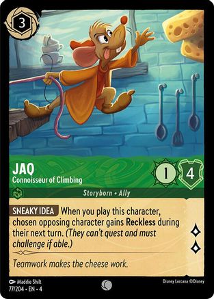 Jaq - Connoisseur of Climbing (77/204) [Ursulas Return] Lorcana Single Disney