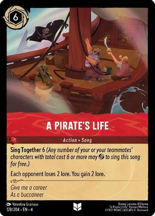 A Pirate's Life (128/204) [Ursulas Return] Cold Foil Lorcana Single Disney