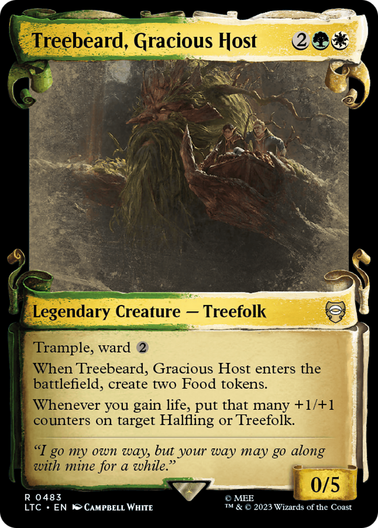 Treebeard, Gracious Host (Showcase Scrolls) (LTC-483) [Tales of Middle-earth Commander] (Showcase) MTG Single Wizards of the Coast