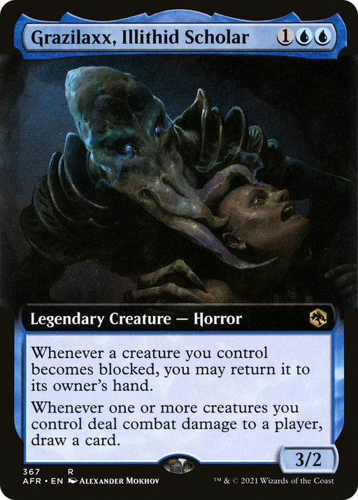 Grazilaxx, Illithid Scholar (AFR-367) [Adventures in the Forgotten Realms] (Extended Art) MTG Single Wizards of the Coast