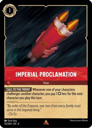 Imperial Proclamation (131/204) [Ursulas Return] Cold Foil Lorcana Single Disney