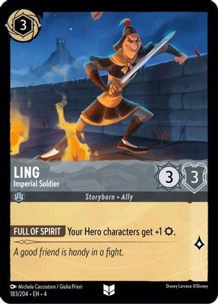 Ling - Imperial Soldier (183/204) [Ursulas Return] Cold Foil Lorcana Single Disney