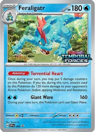 Feraligatr - 089 (Prerelease) [Staff] (89) Holofoil [Promos: SV Promo Cards] Pokemon Single Pokémon