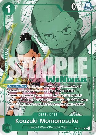 Kouzuki Momonosuke (Winner Pack Vol. 7) (OP01-041) [One Piece Promotion Cards] Foil One Piece Single Bandai