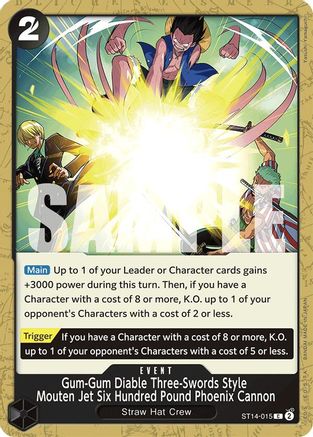 Gum-Gum Diable Three-Swords Style Mouten Jet Six Hundred Pound Phoenix Cannon (ST14-015) [Starter Deck 14: 3D2Y] One Piece Single Bandai