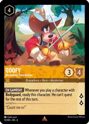 Goofy - Musketeer Swordsman (12/204) [Ursulas Return] Lorcana Single Disney