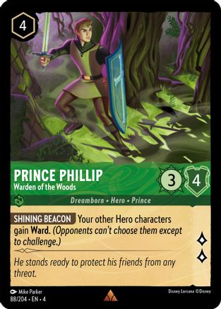 Prince Phillip - Warden of the Woods (88/204) [Ursulas Return] Cold Foil Lorcana Single Disney