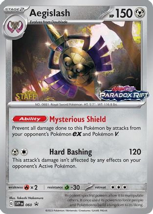 Aegislash - 060 (Prerelease) [Staff] (60) Holofoil [Promos: SV Promo Cards] Pokemon Single Pokémon