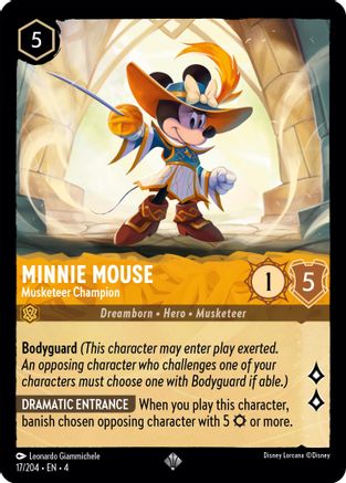 Minnie Mouse - Musketeer Champion (17/204) [Ursulas Return] Cold Foil Lorcana Single Disney