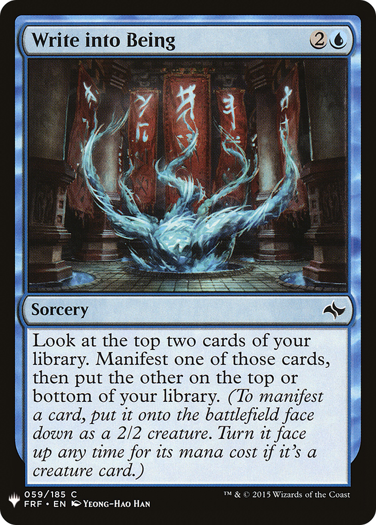 Write into Being (LIST-FRF-59) [Mystery Booster] The List MTG Single Wizards of the Coast