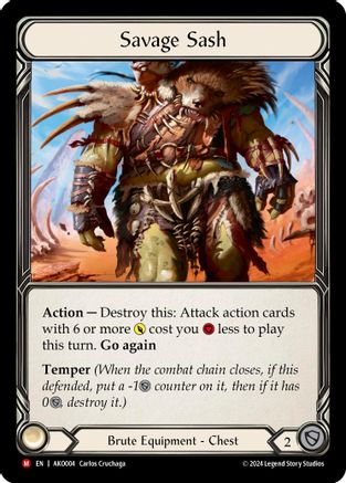Savage Sash [AKO004] (Armory Deck: Kayo) Flesh And Blood Single Flesh And Blood   