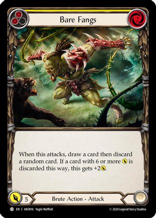 Bare Fangs (Yellow) [AKO016] (Armory Deck: Kayo) Flesh And Blood Single Flesh And Blood   