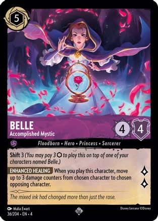 Belle - Accomplished Mystic (36/204) [Ursulas Return] Lorcana Single Disney