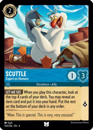 Scuttle - Expert on Humans (154/204) [Ursulas Return] Cold Foil Lorcana Single Disney