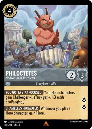 Philoctetes - No-Nonsense Instructor (190/204) [Ursulas Return] Cold Foil Lorcana Single Disney