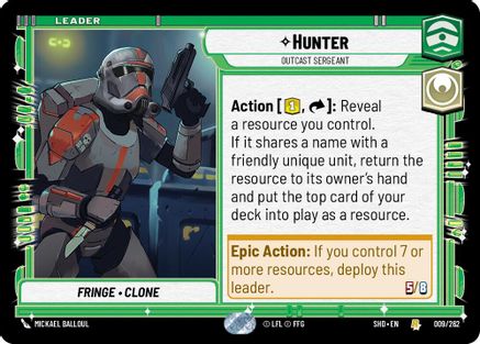 Hunter - Outcast Sergeant (009/262)[Shadows of the Galaxy] Star Wars: Unlimited Single Disney