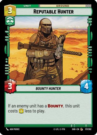 Reputable Hunter (117/262)[Shadows of the Galaxy] Star Wars: Unlimited Single Disney