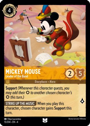 Mickey Mouse - Leader of the Band (15/204) [Ursulas Return] Lorcana Single Disney