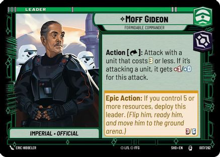 Moff Gideon - Formidable Commander (007/262)[Shadows of the Galaxy] Star Wars: Unlimited Single Disney